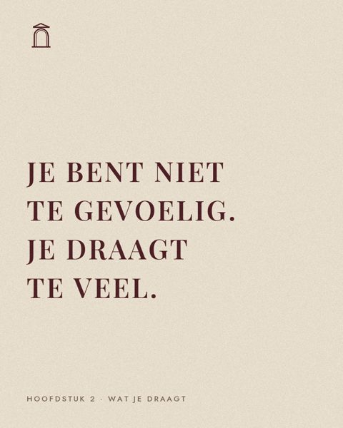 Instagram-post: Je bent niet te gevoelig. Je draagt te veel.